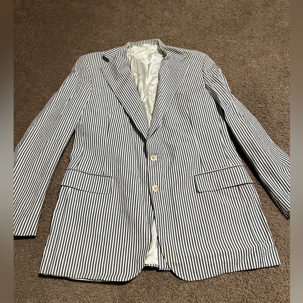 Polo Ralph Lauren University Striped Blazer - Blue and White. READ DESCRIPTION